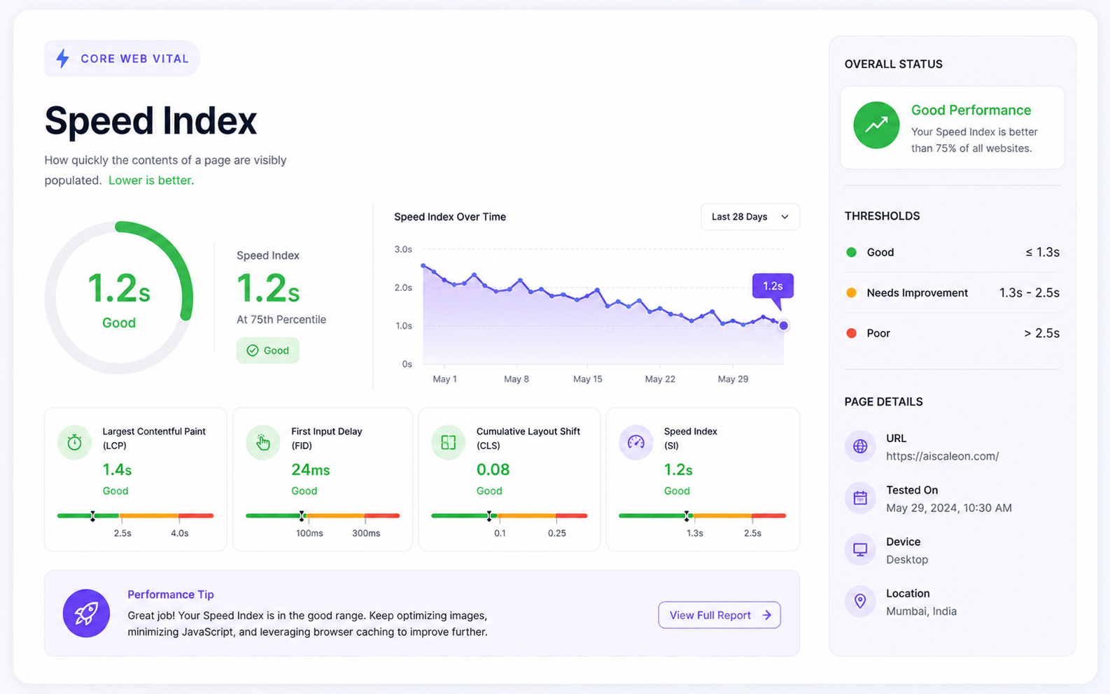 Speed Index Graphic